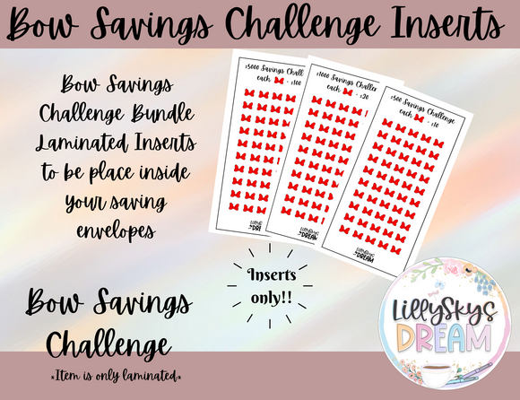 Bow Savings Challenge Insert Bundle